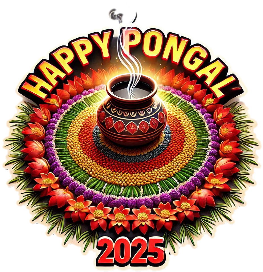 pongal wishes png with traditional symbols free