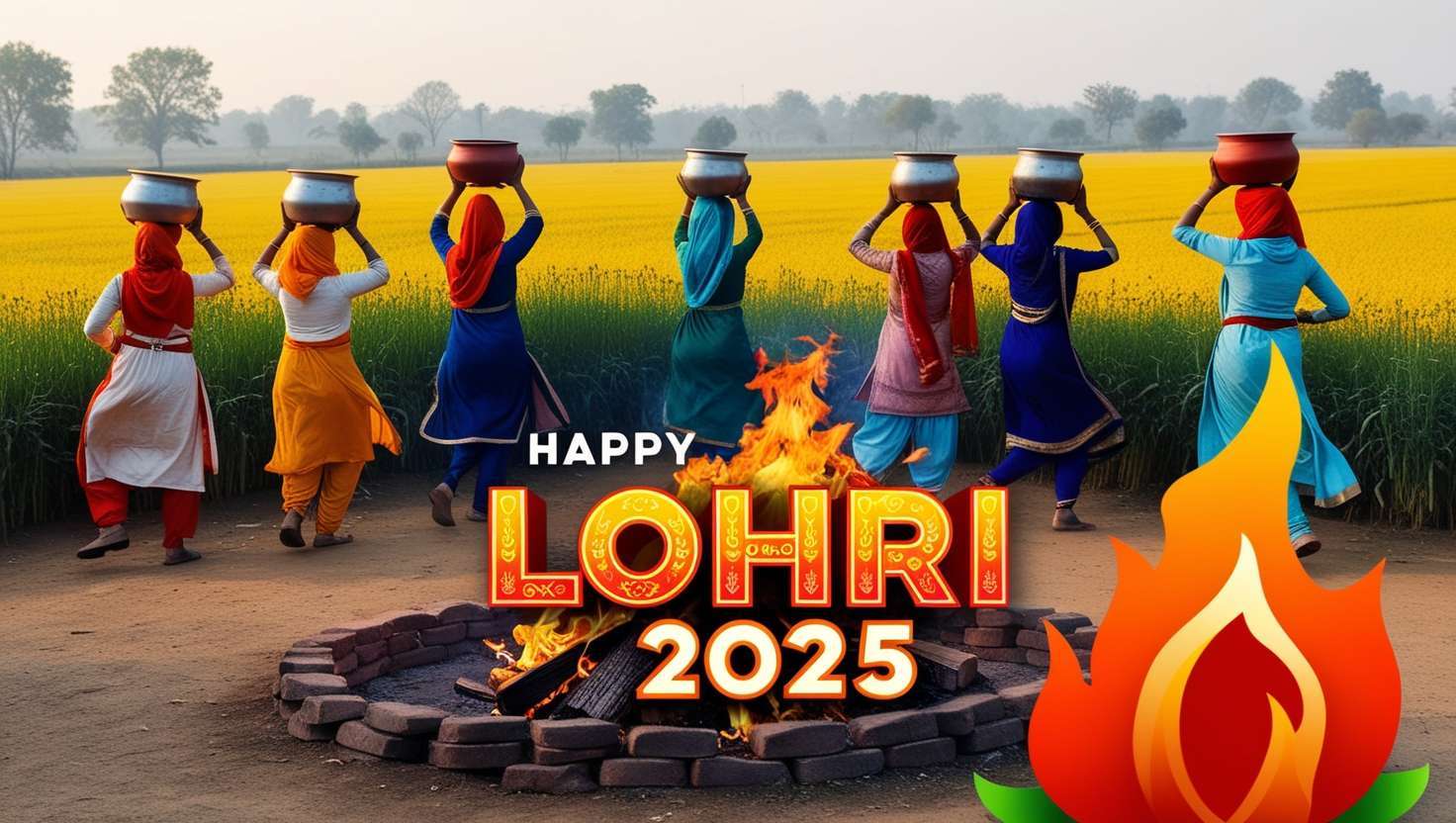 printable happy lohri greetings 2025 cards