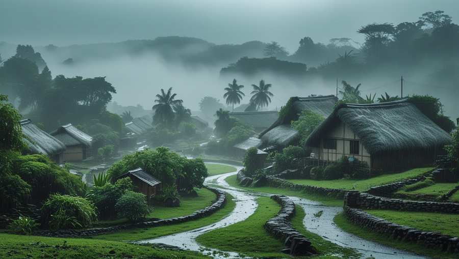 Rainy Season Village Background Jpg - Royalty Free Zoom Background Image | Pngmagic Free Download Rainy Season Village Background Jpg - High Quality Zoom Background Background