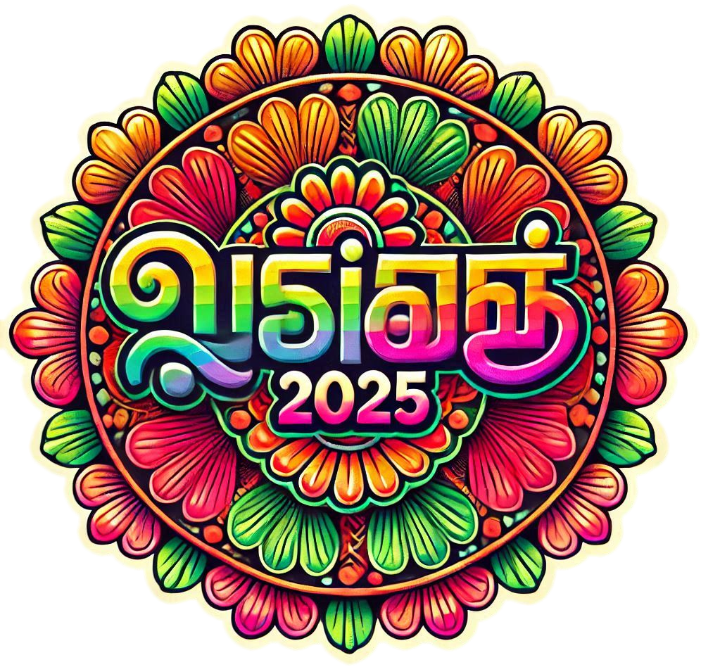 rangoli-themed happy pongal 2025 tamil font png