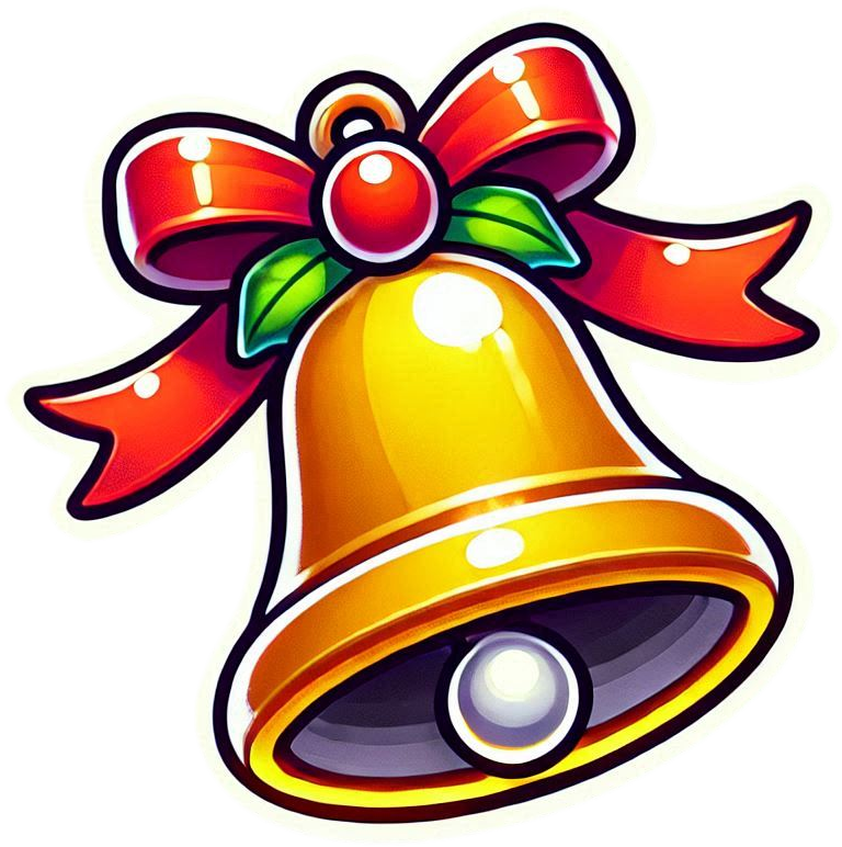 red and gold christmas bell png design