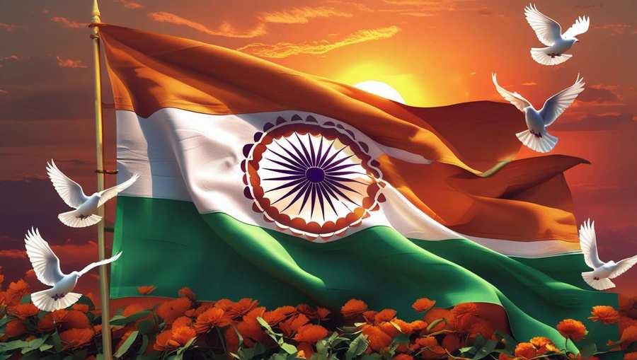 republic day flag background with ashoka chakra