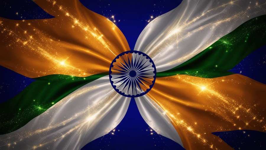 republic day flag background with doves and peace symbols