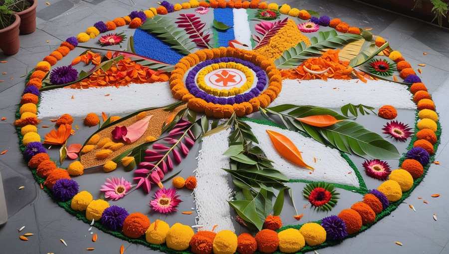 republic day rangoli for apartment decorations