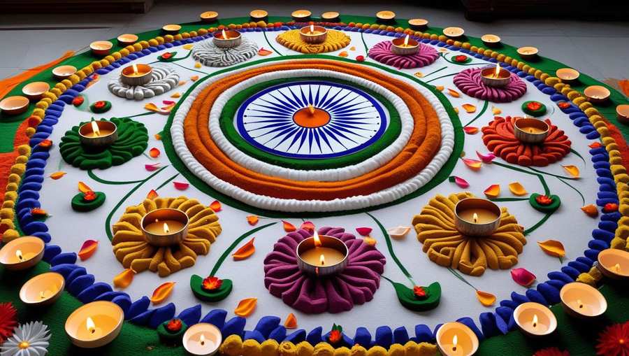 republic day rangoli for indian army tribute