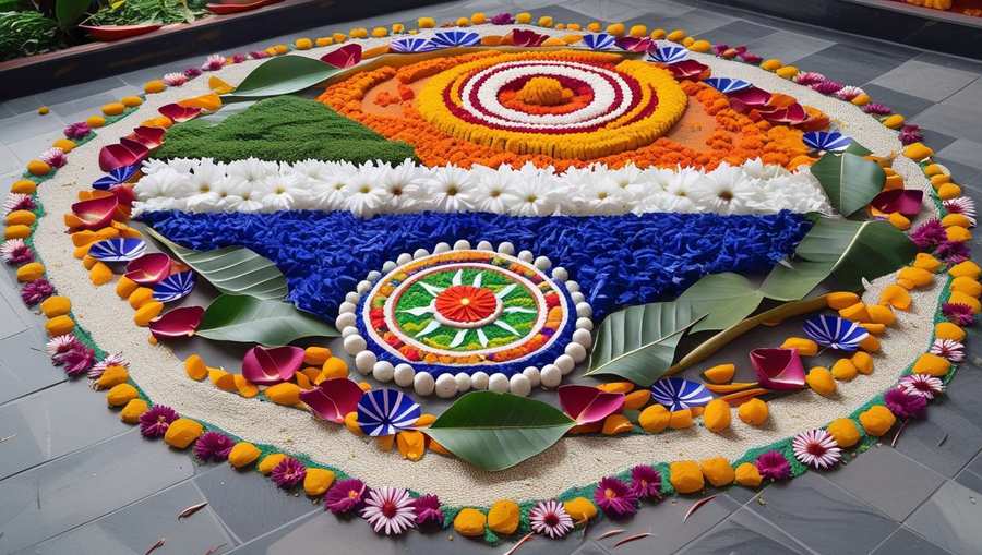 republic day rangoli with border designs