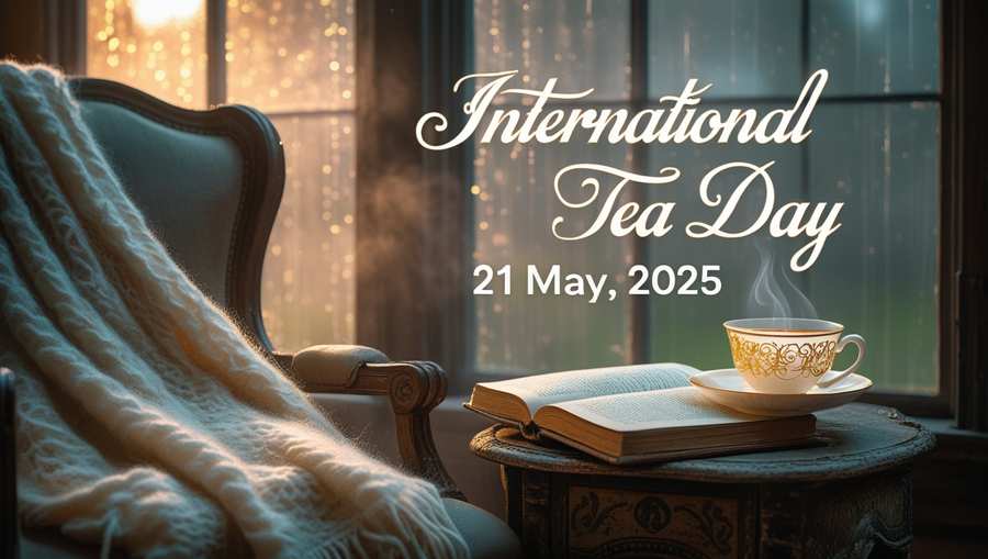 retro poster for international tea day