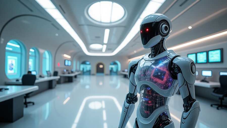 Robot Background With Data Stream Lines - Royalty Free Robot Background Image Download | Pngmagic 2025 Free Download Robot Background With Data Stream Lines - High Quality Robot Background Background