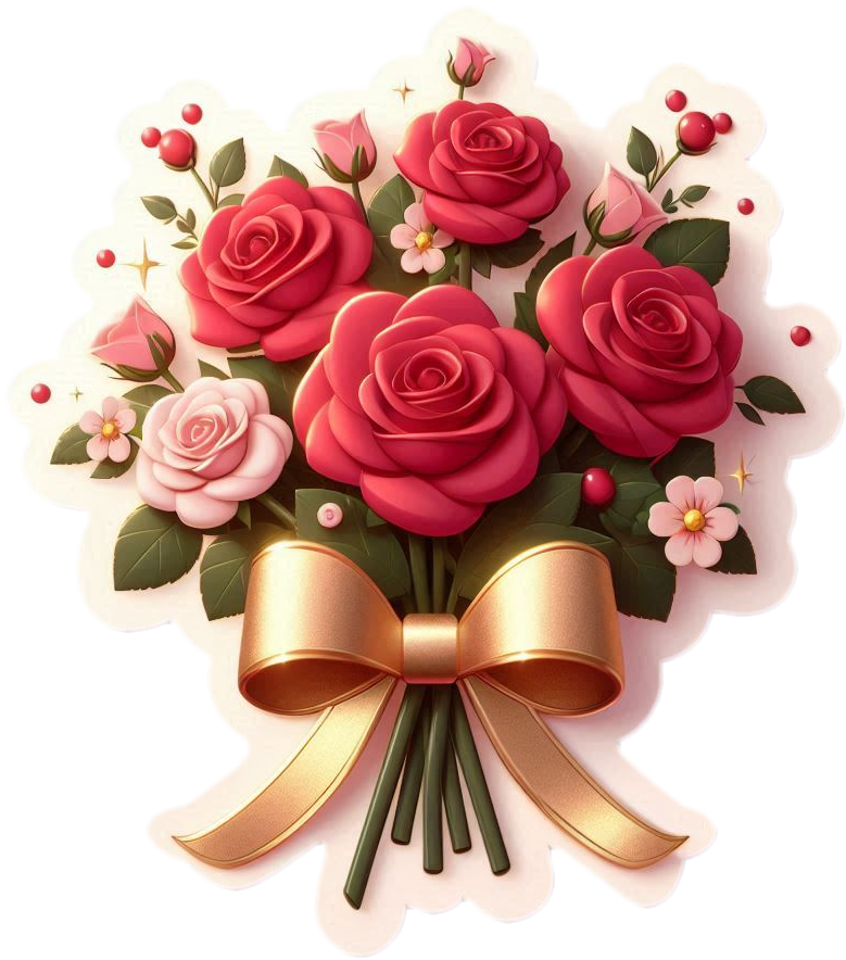 romantic flower bouquet png for valentine’s day