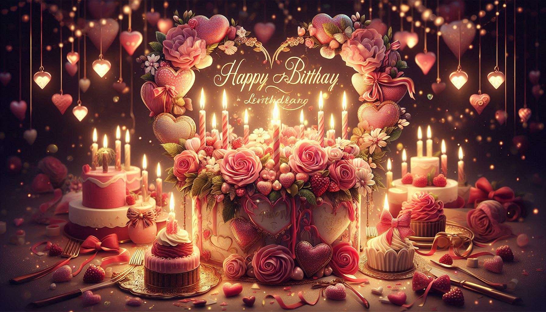 romantic happy birthday image download with heart designs