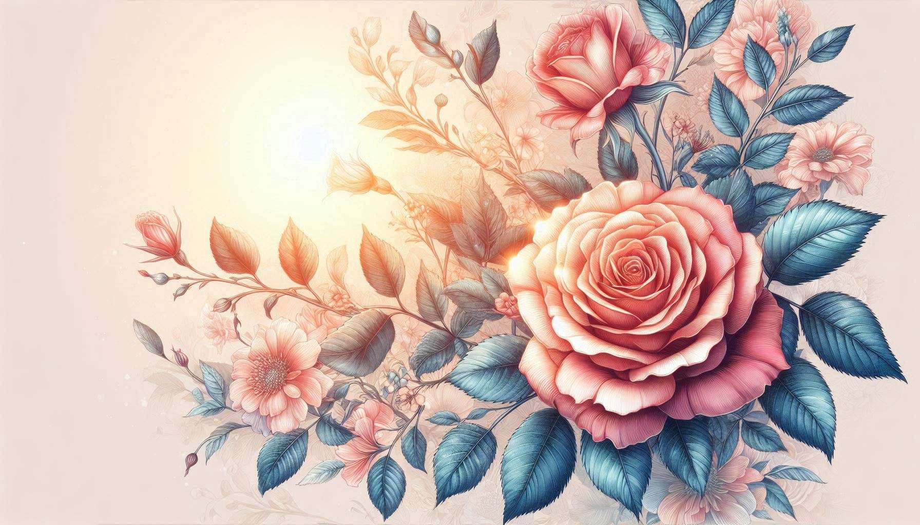 rose flower background vector for web design