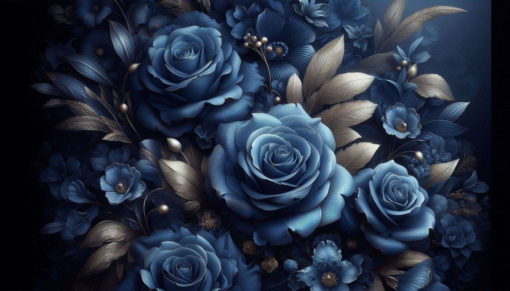 royal blue rose flower background for luxury themes