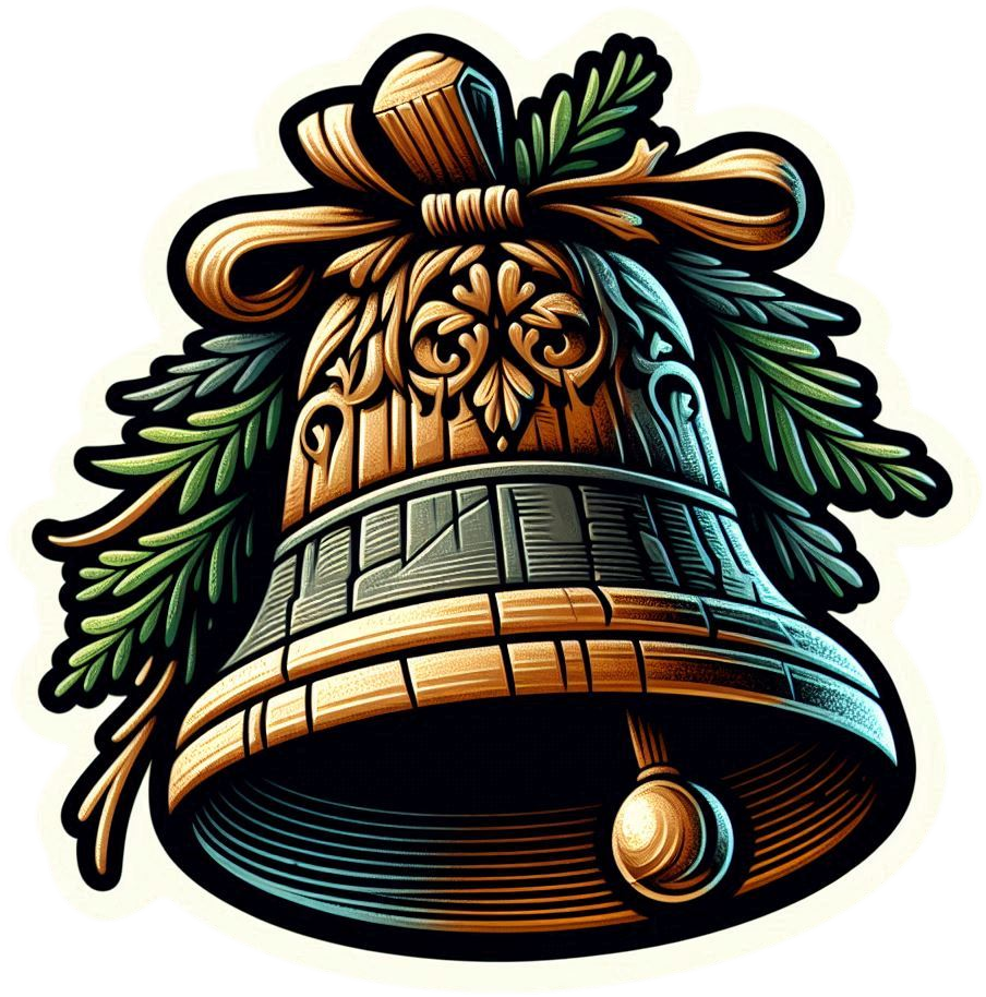 rustic christmas bell png for artistic designs