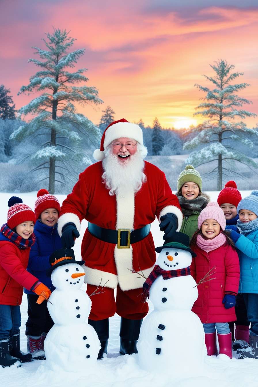 santa claus background images with elves and toys