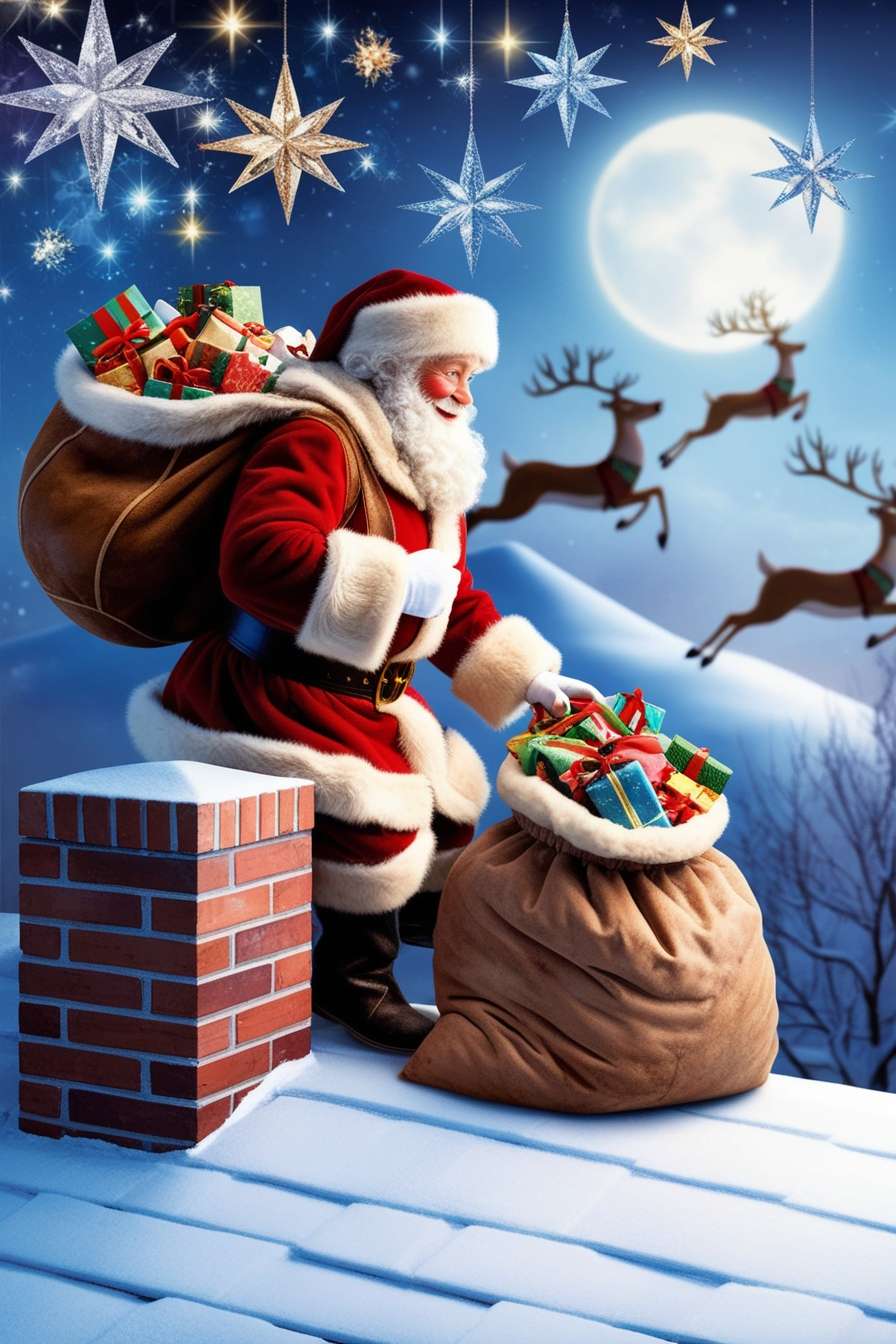 santa claus background images with north pole scenery