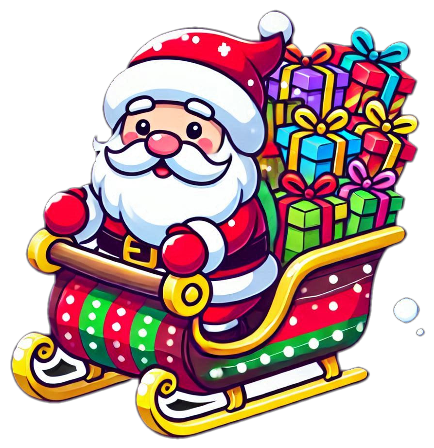 santa claus png with reindeer illustration