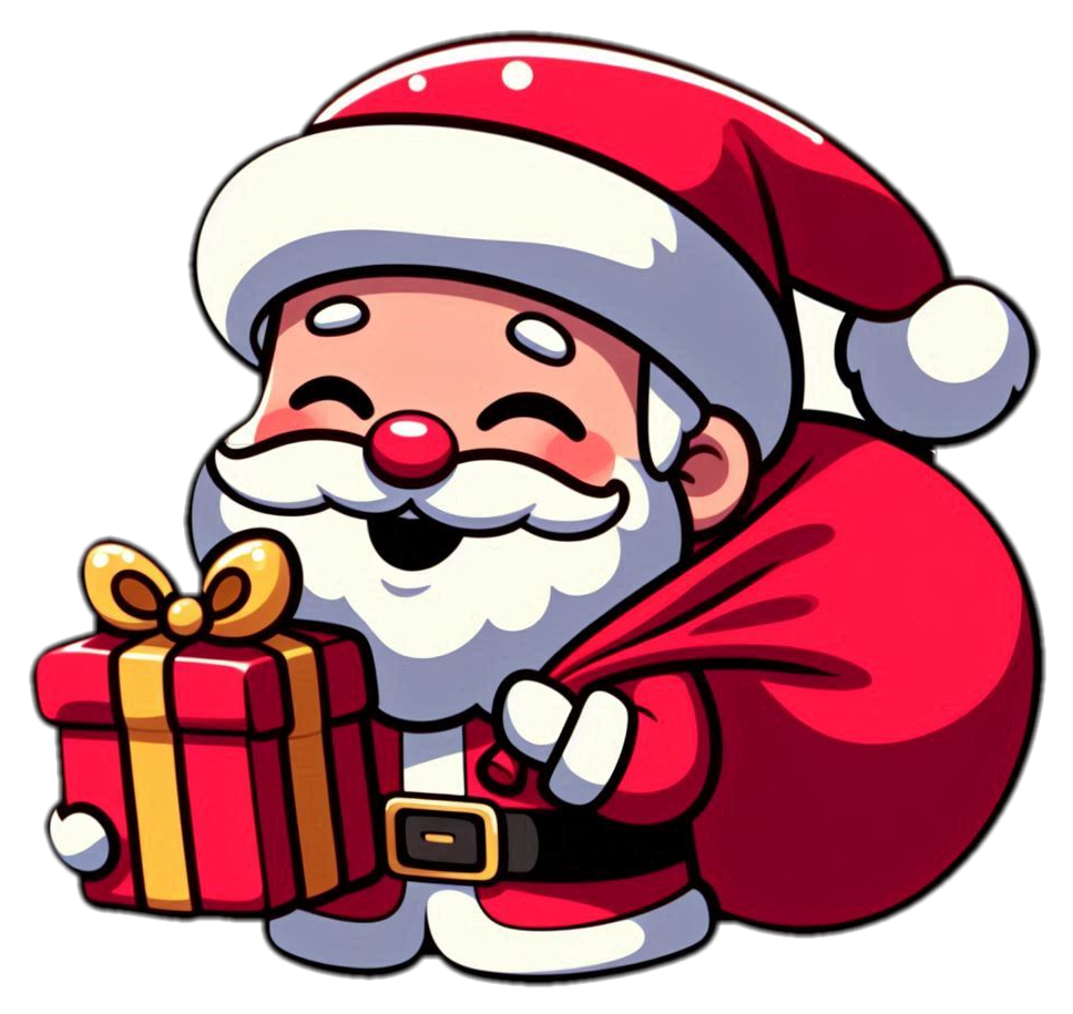 santa claus png with sack of gifts