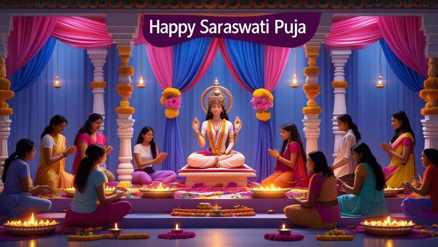 saraswati puja cultural festival hd images