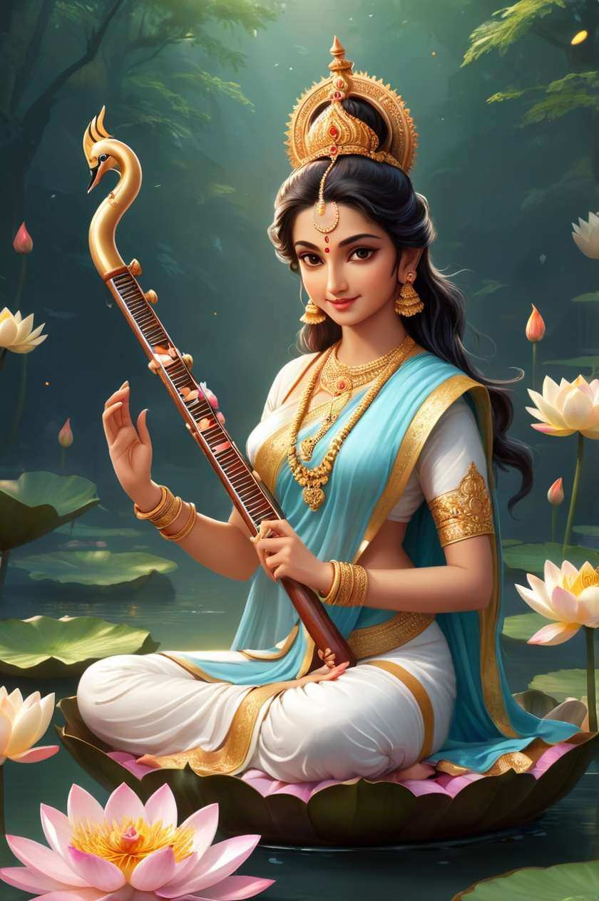 saraswati puja high-resolution pictures