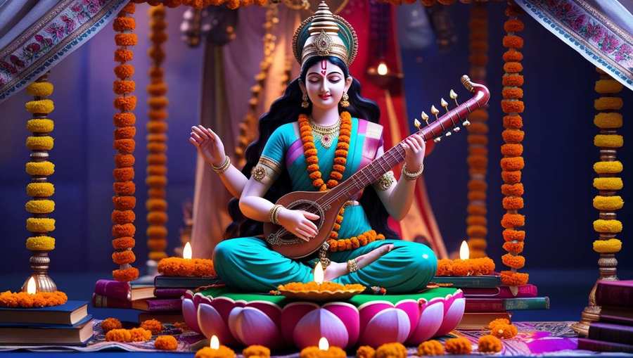 saraswati puja wallpaper 4k download