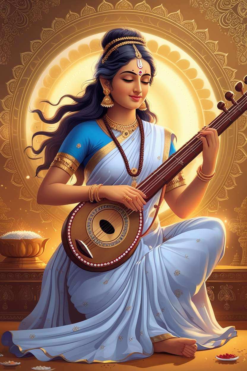 saraswati puja wallpaper with blessings quotes