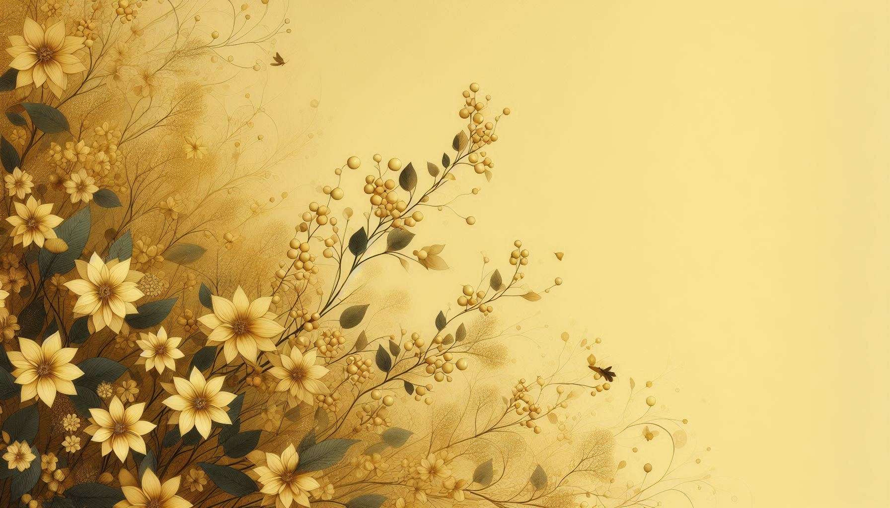 scenic light yellow background with flower