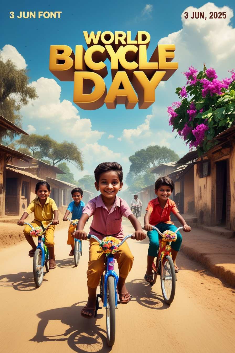 Free Download School Students Bicycle Day Rally Photos - High Quality World Bicycle Day Background