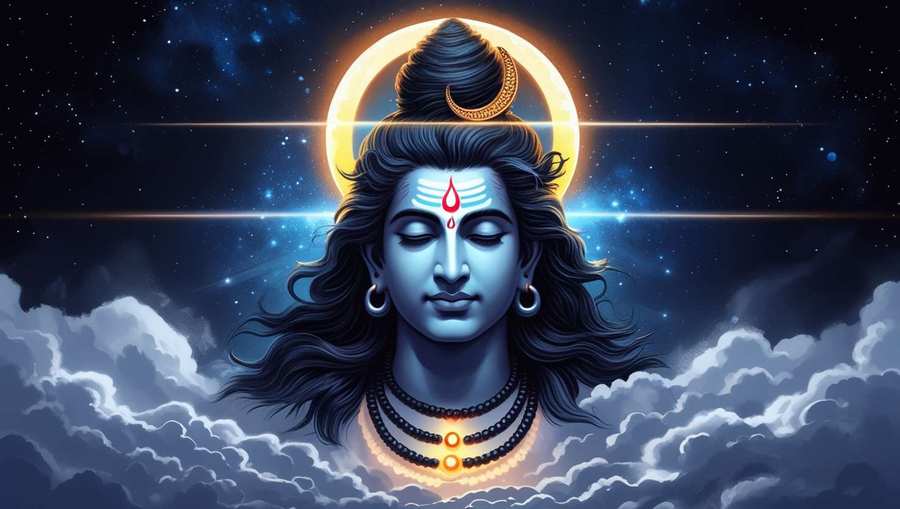 shivratri background with lord shiva face outline