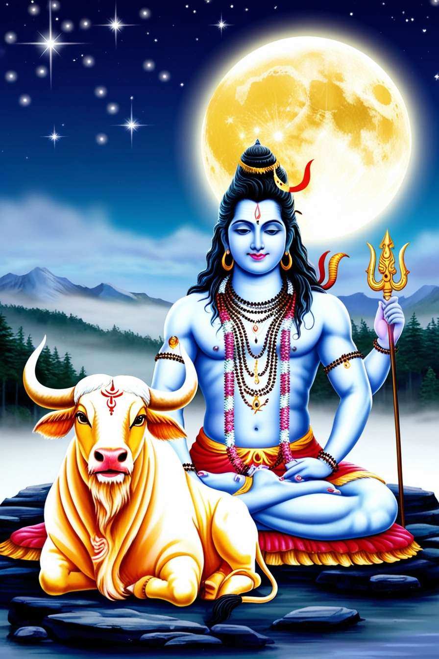 shivratri festival night moon background