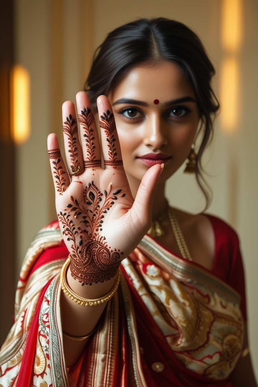 Shoulder mehndi design for girls