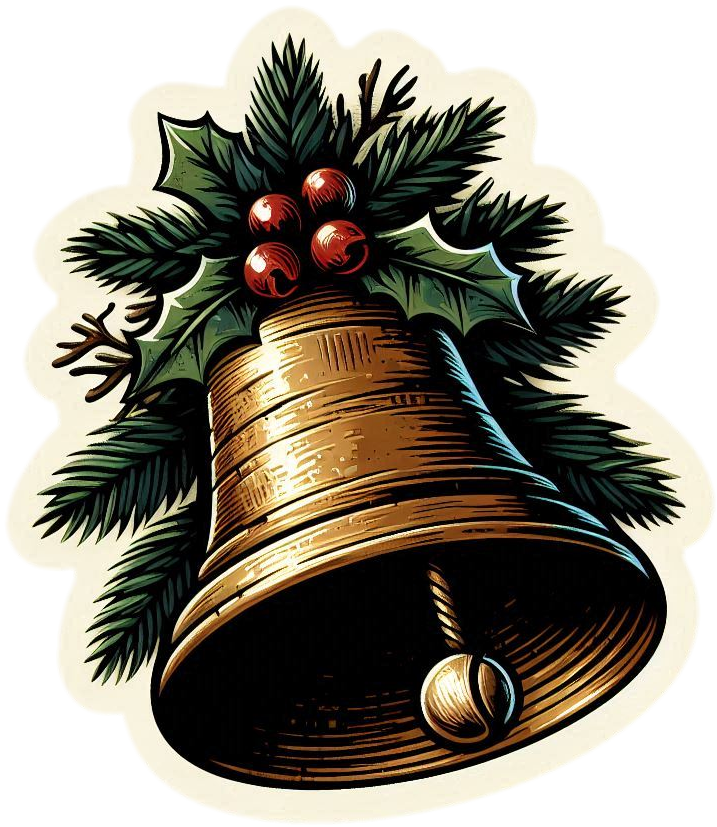 silver christmas bell png