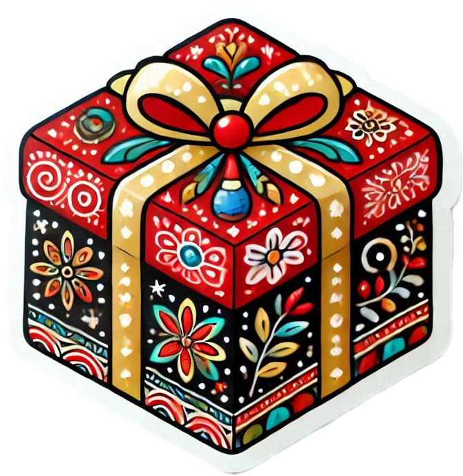 small gift box png image for digital art