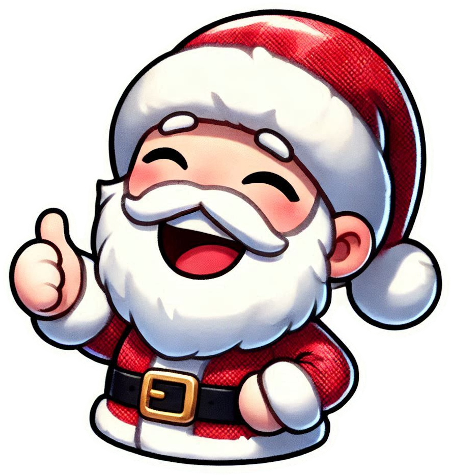 smiling santa claus png with candy canes and gifts