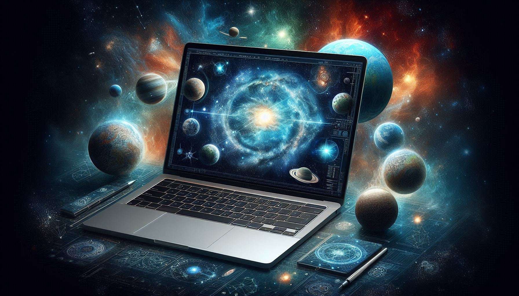 space themed laptop background images with galaxies, planets, and stars