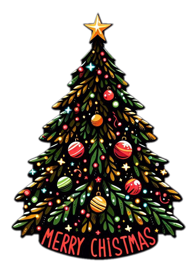 sparkling xmas tree png transparent