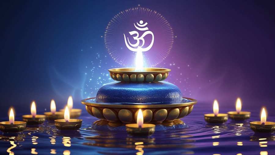 spiritual shivratri background with om symbol