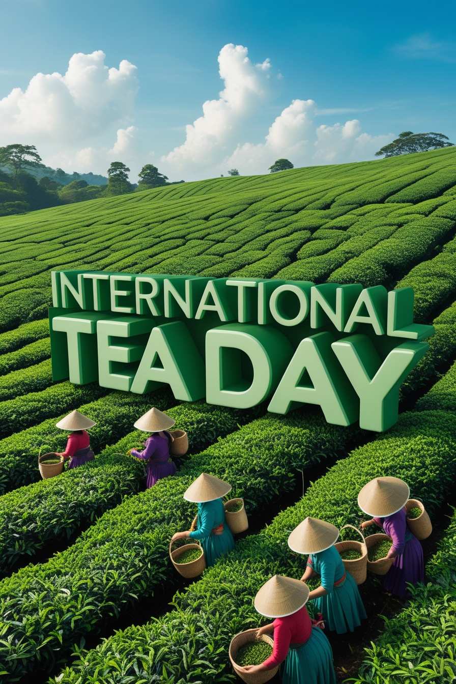 sri lankan tea garden on tea day