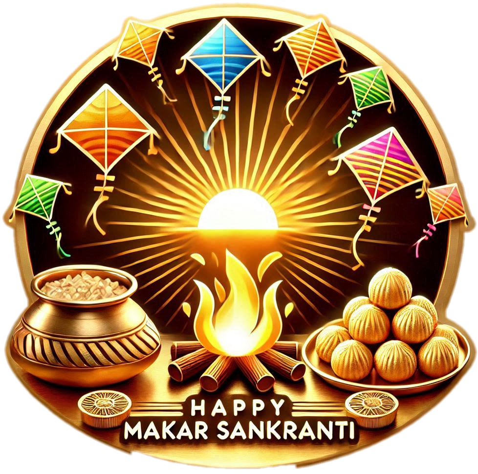 stunning happy makar sankranti png with glowing effects