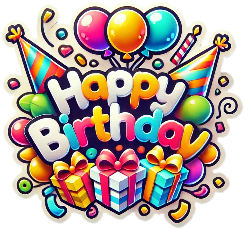 stylish colorful balloon happy birthday text downloads