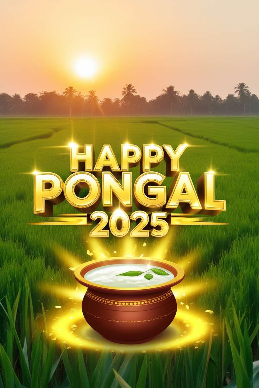 stylish happy pongal greetings 2025 images