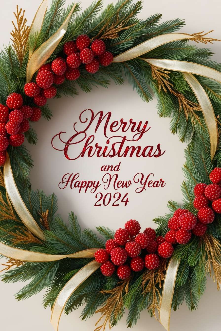 stylish merry christmas and happy new year 2024 images