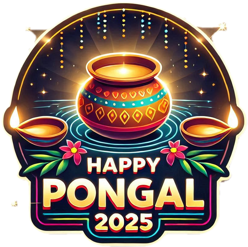 stylish text happy pongal 2025 png