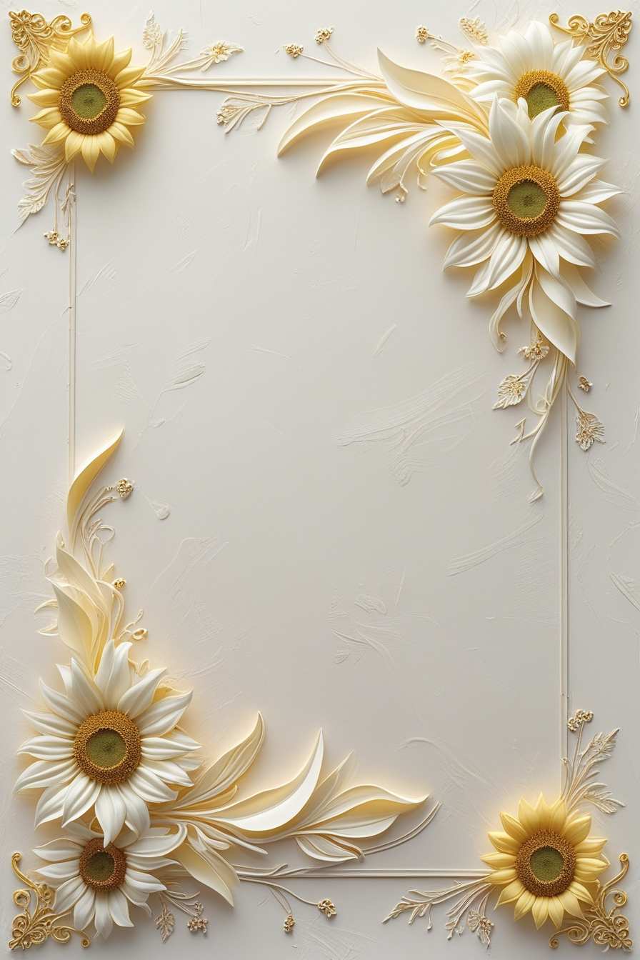 sunflower border background for invitation card