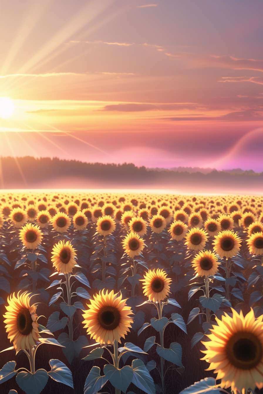 sunflower garden wallpaper with a blue sky background