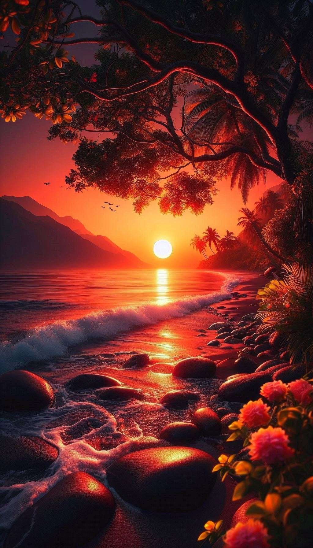 sunset hd nature background for photo editing