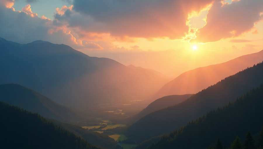 Sunset nature background for mobile wallpaper
