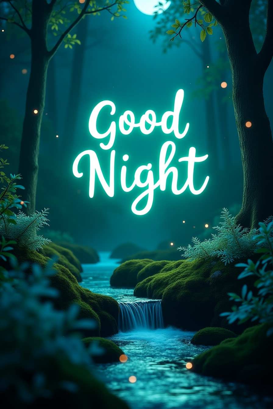 sweet good night poem for kids with moon and stars