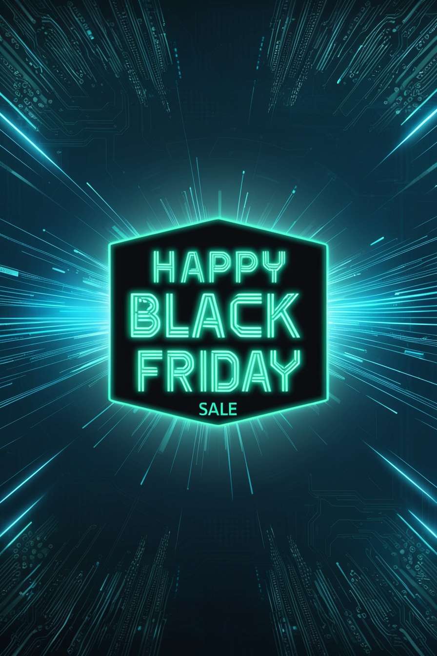 tech-themed black friday sale poster