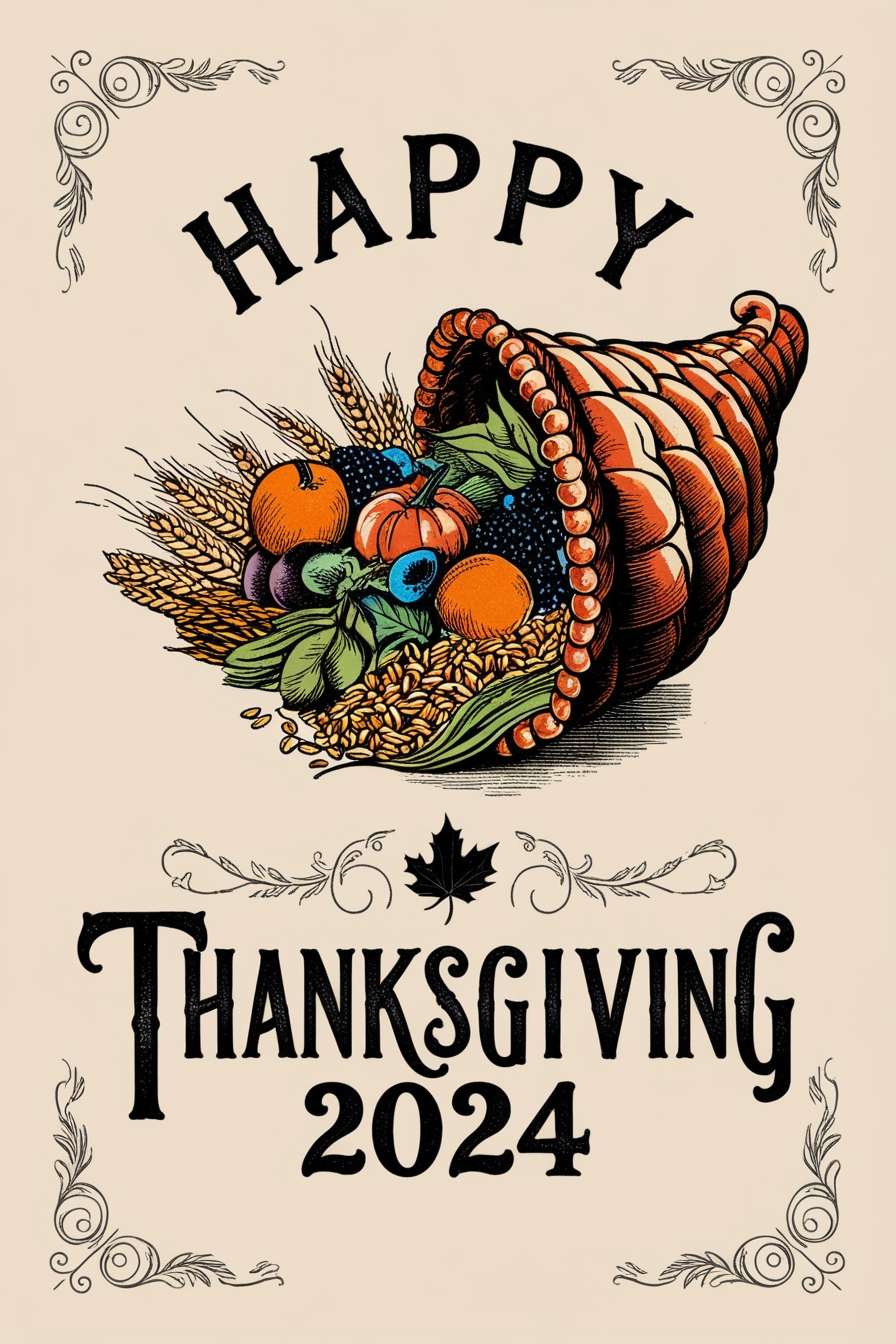 traditional happy thanksgiving symbols and icons