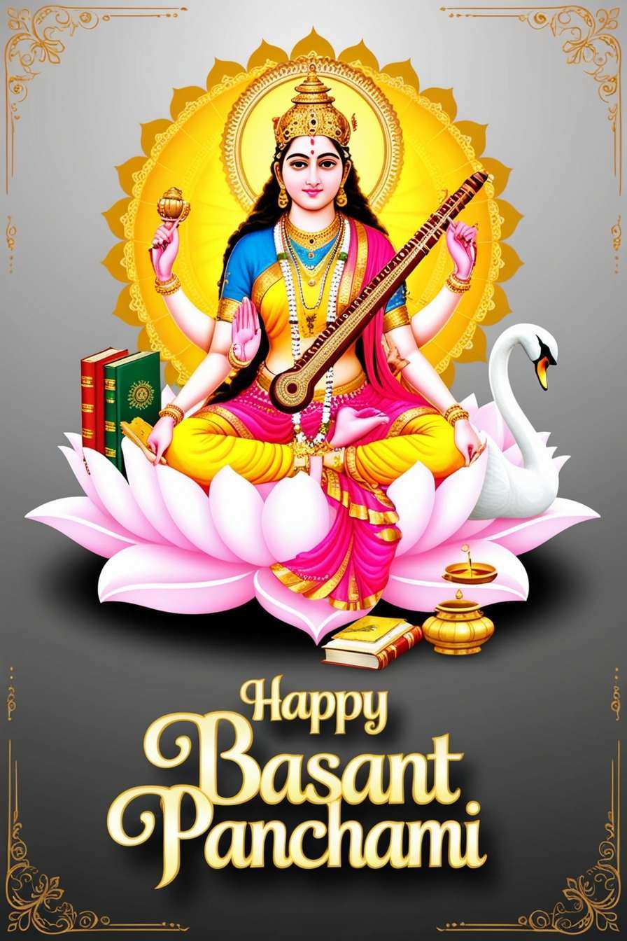 traditional indian pooja setup basant panchami images